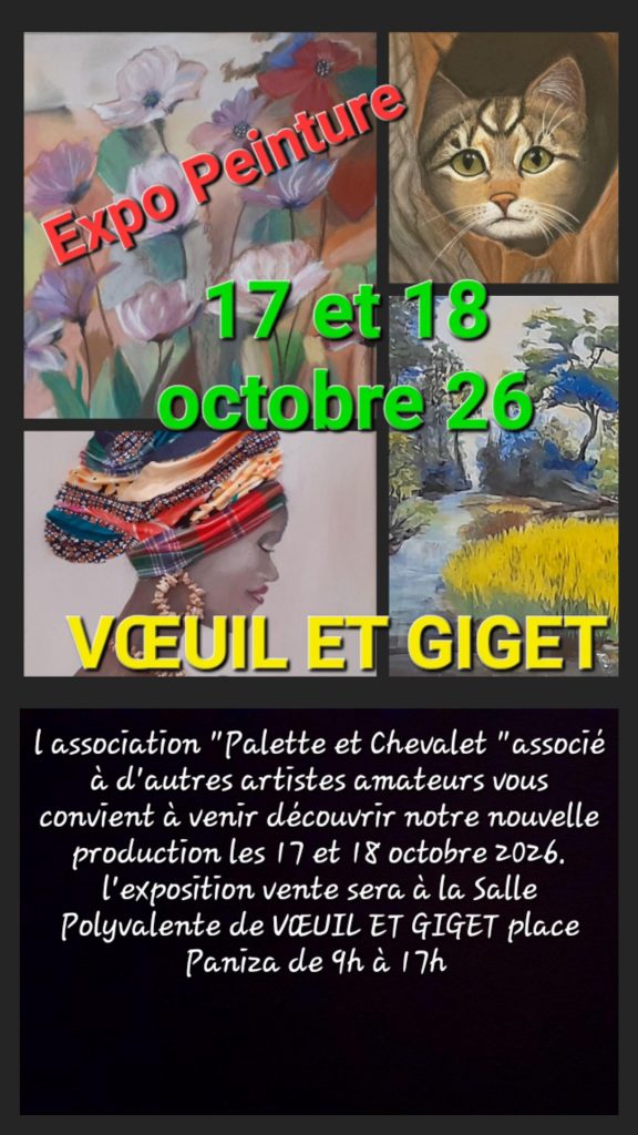 palette et chevalet à Voeuil et Giget