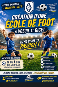 création école de football à Voeuil et Giget