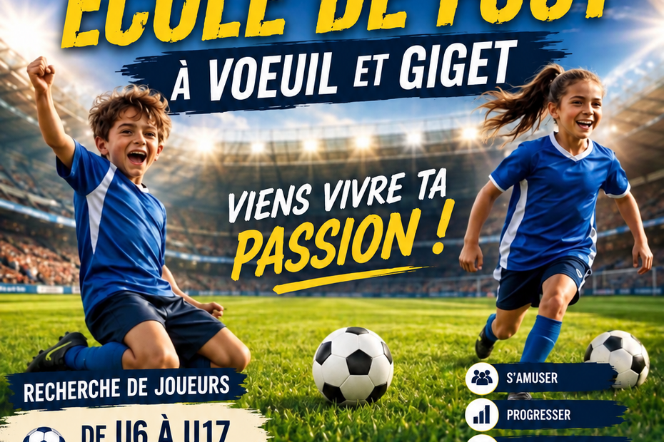 création école de football à Voeuil et Giget