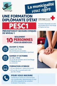 Formation ouverte à tous à partir de 14 ans, avec une priorité aux jeunes et aux membres des associations sportives de la commune.