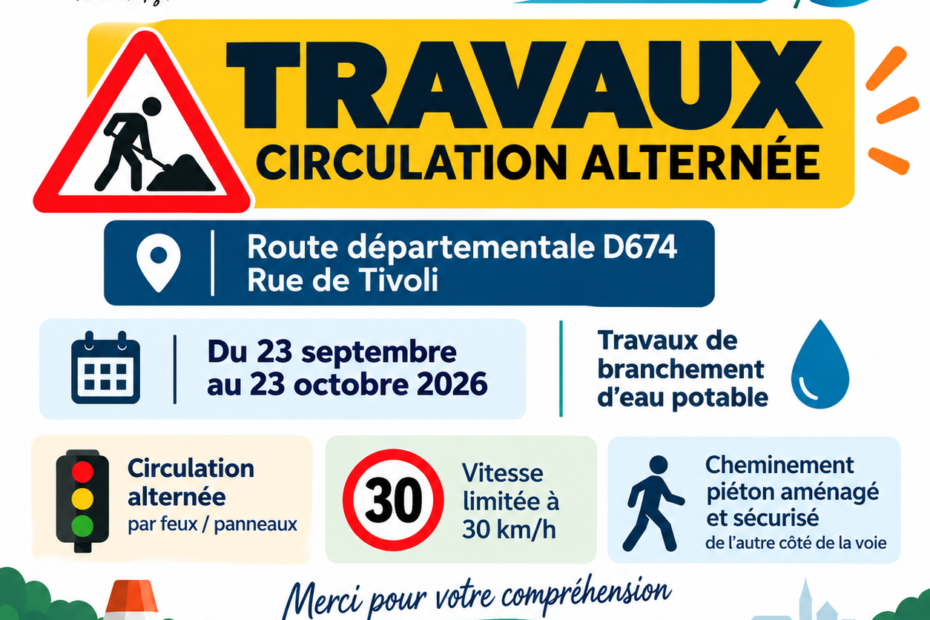 travaux rue de Tivoli ville de Voeuil et Giget
